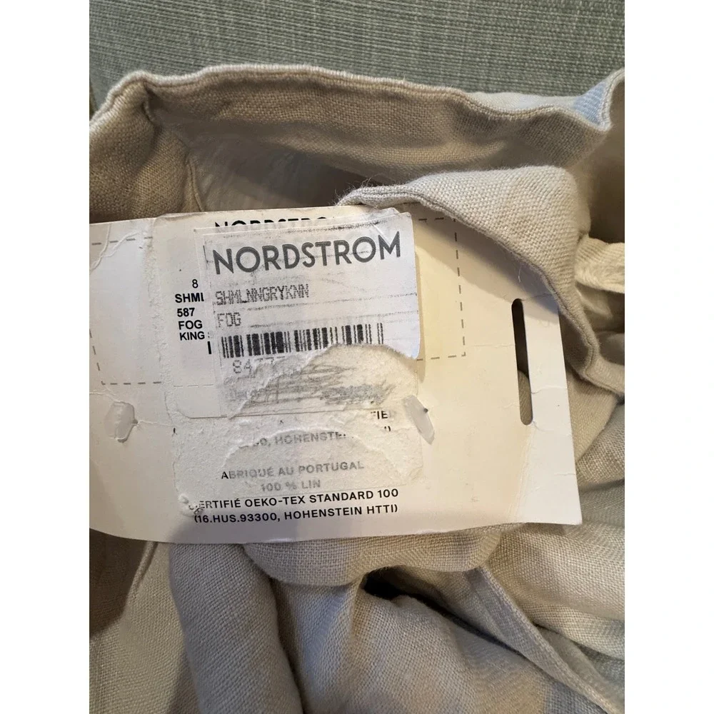 Parachute Home 100% Linen King Pillow Shams Set of 2 Fog Grey Made in Portugal